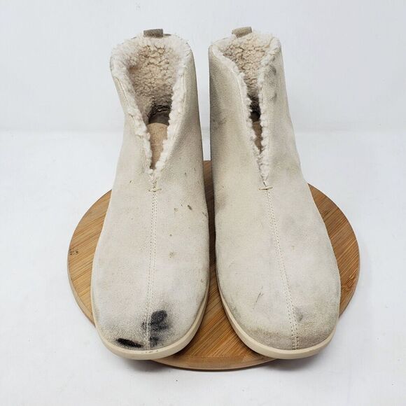 Everlane‎ Boots Womens 8 Beige Suede Chukka Lined Slipper Ankle Slip On Shoes - Picture 4 of 12